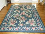 Beautiful blue, foyer area rug.