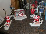 Red Wing hockey paraphernalia.