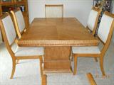 Arcese Brothers Furniture, dining room set with 6 chairs.