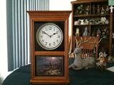 Terry Redlin picture on oak wall clock.  The Hadley collection, "God Shed His Grace."