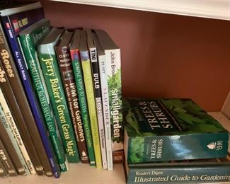 Collection of gardening books including Trees & Shrubs - $20