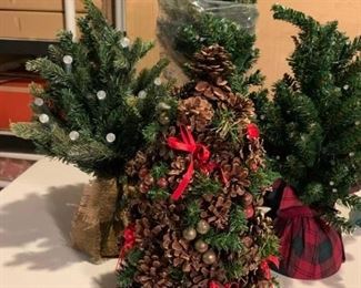 Lot of faux evergreen holiday trees $15