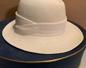White straw hat $10