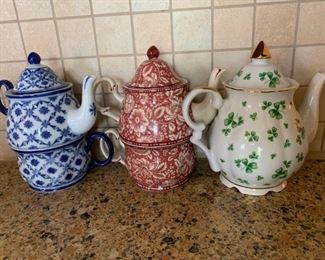 Three tea pots $9
