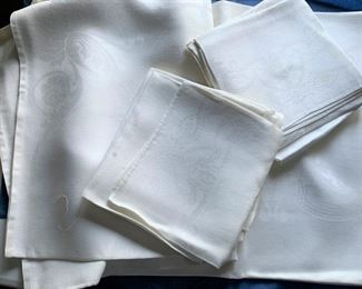 Tablecloth and napkins - shows some discoloration $15