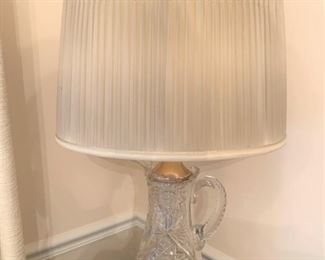 Silverplate and American Brilliant Cut Glass Lamp $125