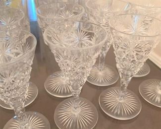 Set of 8 American Brilliant Cut Glass goblets $40