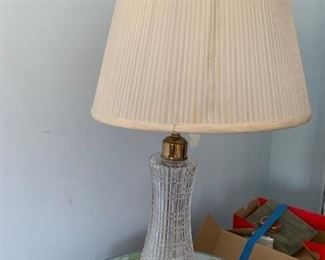 Waterford lamp - shows wear, shade is damaged $25