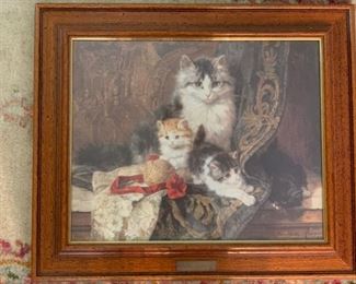 Framed print of cats $35