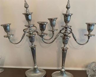 Silverplate candlesticks $150