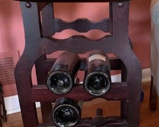 Wine rack table and bowl - wine is not included $15