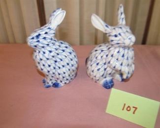 107 Pair ceramic rabbits. $15
