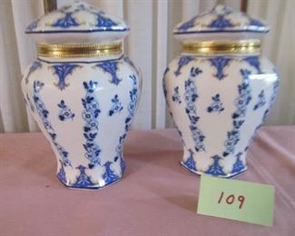 109 Pair of lidded Ginger Jars. Was $30; Now $10