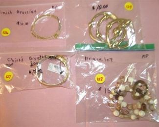 Jewelry:  126 $10;  127 $18;  128 $15;  129 !0