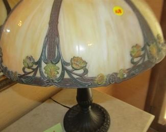 168 Slag glass table lamp. $150