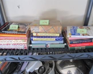 278 stack of cookbooks $10;    279 same $10;   280 same $10