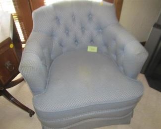 300  Blue upholstered chair Was $20; Now $10
