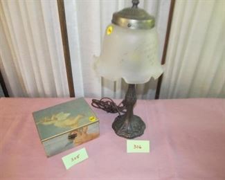 305  Box $4;  306 Bedside lamp metal base Was $14; Now $7