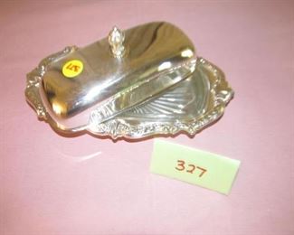 327 Silverplate butter dish Was $8; Now $5