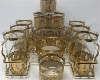  Vintage Culver Antigua Glass and Ice Bucket Barware set  https://ctbids.com/#!/description/share/406076