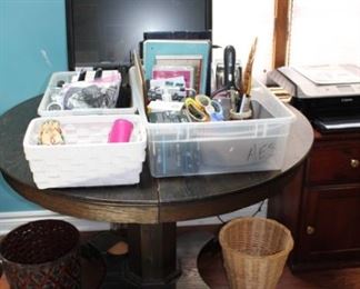 Round dining table, office supplies