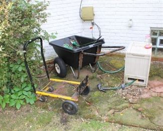 Wheel barrel, cart, hose reel