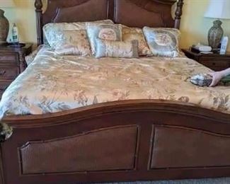 2010 Broyhill King size Bed, bedding and the mattress : Dresser, end tables, and chest. $800 for all