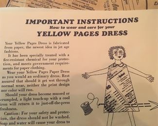 Original Instructions for Yellow Pages Dress