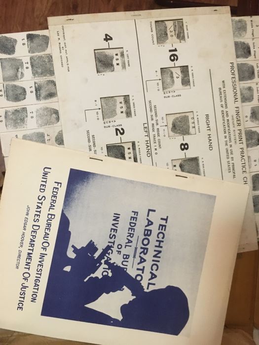 1939 FBI Finger Printing Kit w/ J. Edgar Hoover Signed Letter--Technical and Cool!