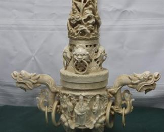 $75. 2 piece faux ivory decorative piece. 14.5 inches high. 