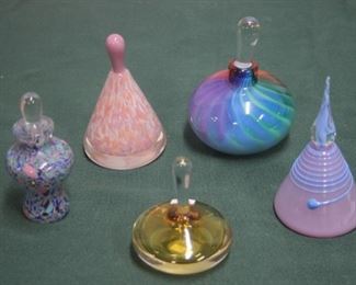 50% OFF. Hand blown signed perfume bottles.
