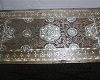 50% OFF. Now $75.                                                                            $150. Mother of pearl inlaid trunk. 26x14.5x14. 