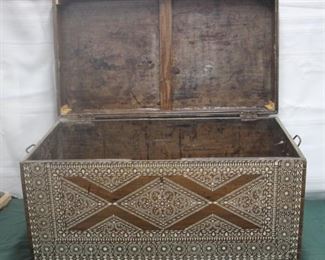 50% OFF. Now $75.                                                                       $150. Mother of pearl inlaid trunk. 26x14.5x14. 