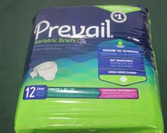 $8. Prevail, XXL briefs with velcro fasteners. 12 count.