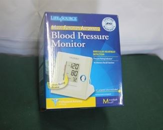 50% OFF. Now $15.                                                                         
$30. Life Source blood pressure monitor, medium size cuff. Like new in box.