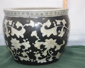 $15. Black and white ceramic orchid bowl/planted. 7.5x9.5.