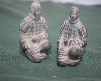 50% OFF, now $2.50.                                                                         
$5. As is, pair of miniature Asian warriors.