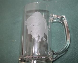 50% OFF, now $5.                                                                             
$10. Pair of buffalo etched glass mugs.