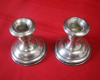 $20. Pair of short Sterling candle sticks. 2.5 inches high.