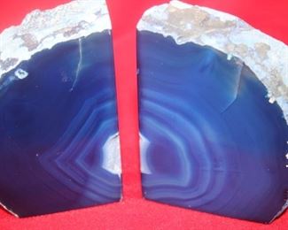 50% OFF, now $17.50.                                                                   
$35. Pair of blue agate bookends, 4.5 inches high.