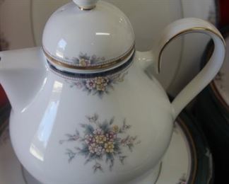 $225. Noritake "Ontario", 69 piece dinner set , service for 12. Extra pieces include, meat platter, vegetable bowl, tea pot, butter plate, cream and sugar, 