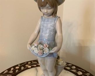 HALF OFF!  $30.00 now, was $60.00....Lladro Girl with Flowers in Dress Excellent Condition