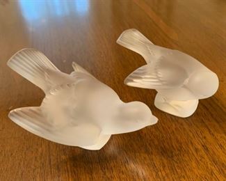 $80.00.....Pair of Lalique Birds excellent condition