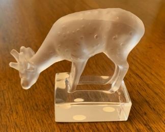 HALF OFF!   $25.00  now, was $50.00.....Lalique Deer/Fawn Paperweight, excellent condition .