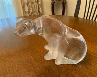 REDUCED!  $200.00 now, was $300.00.....Lalique Crystal France Signed Polar Bear, excellent condition.  