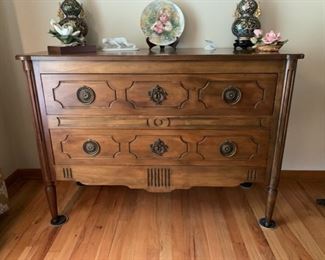 HALF OFF! $250.00 now, was $500.00.....Vintage Baker Furniture 2 Drawer Chest, Beautiful!  Tongue and Groove Drawers, very good condition.  46 3/4" x 19", 33 1/2" tall.  Lovely Piece!  