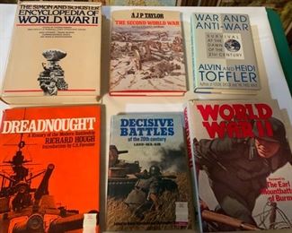 $25.00......6 Hardcover War Books ( World War II, Dreadnought, Decisive Battles, Second World War, War and Anti-War, World War II)