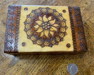 HALF OFF!    $8.00 now, was $16.00.......Carved Trinket Box (Box 21)