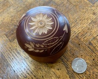 HALF OFF!    $6.00 now, was $12.00 Small carved trinket box (Box 24)