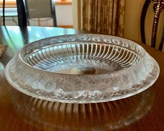 $800.00......Lalique Marguerites Clear Crystal Bowl Signed Lalique France, Daisy Motif, 2.5" tall, 14.25 diameter.  